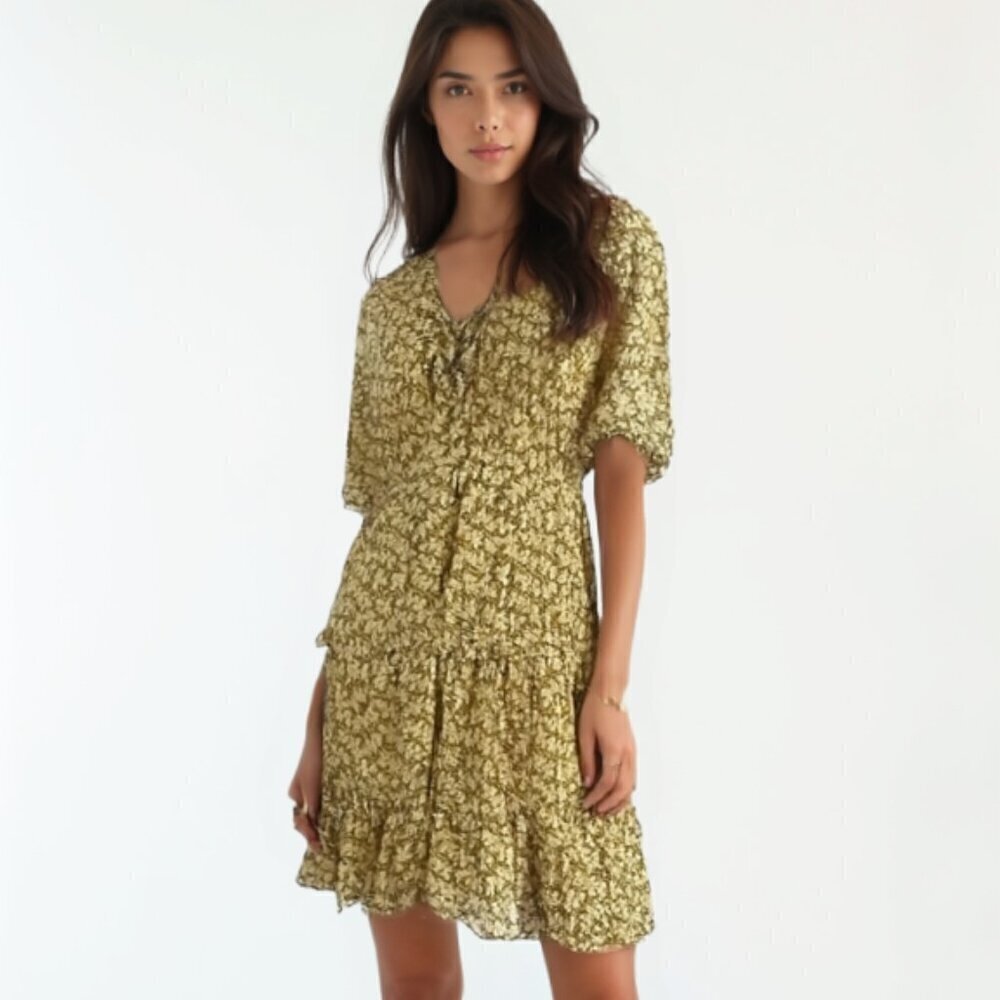 Lush floral spring/summertime brunch Dress S